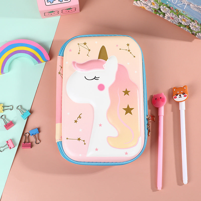 Student Cartoon Stationery Box Large Capacity Storage Box 3D Stationery Bag Cute Pencil Box Creative Pencil Bag