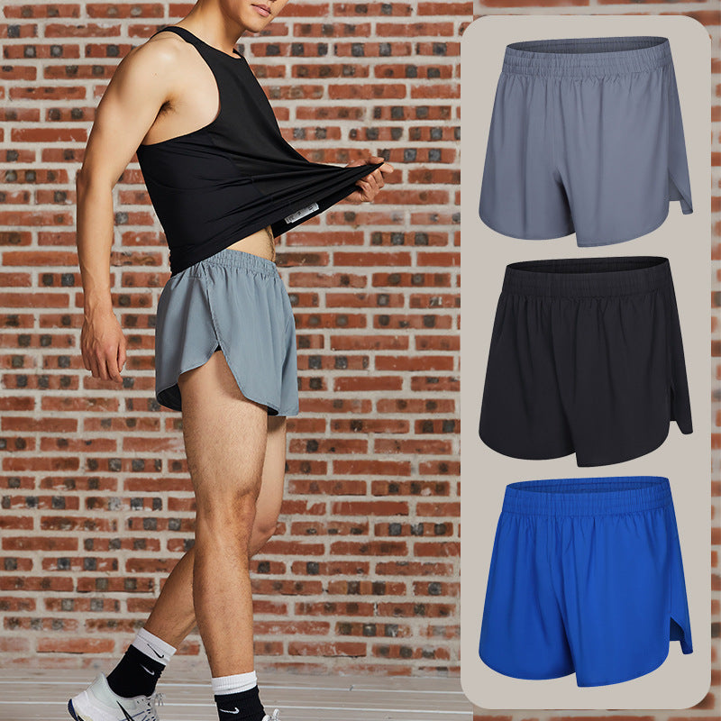 Running racing shorts men's and women's quick-drying loose breathable marathon track and field sports fitness training three pants special offer