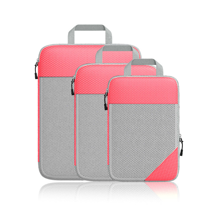 Travel Cosmetics Bag Compressible Foldableable Cosmetics Bag Storage Set Mesh Visible Suitcase Trolley Case Organizer Bag