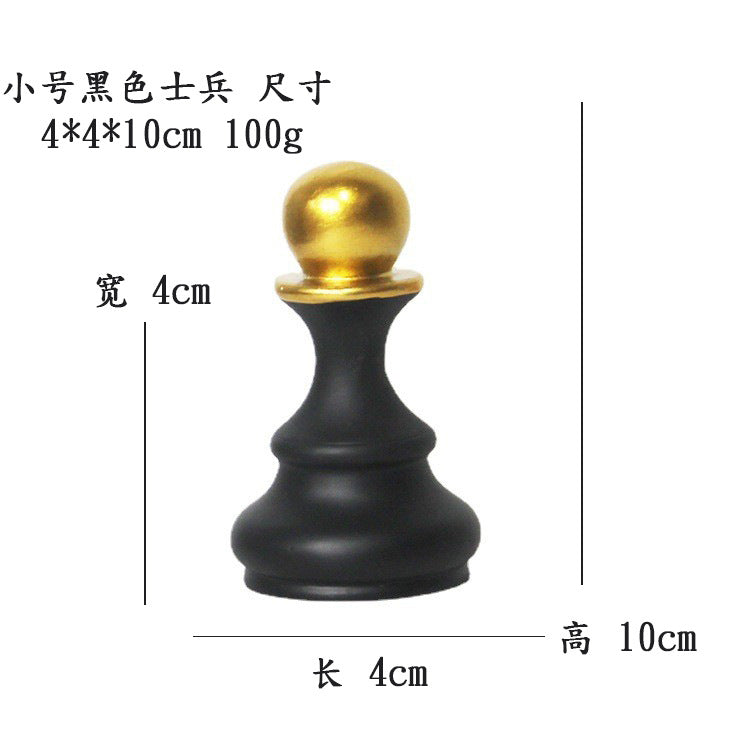 Creative home decoration chess resin decoration window home decoration black white chess ornaments
