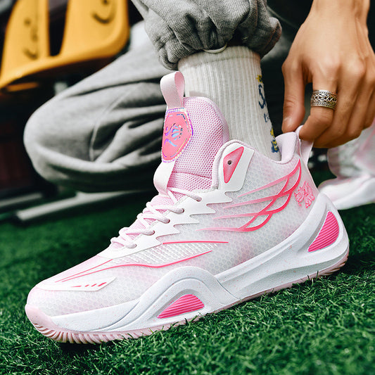 Non-Slip Mesh Basketball Shoes - Wear-Resistant Shock-Absorbing Game Shoes for Men & Women