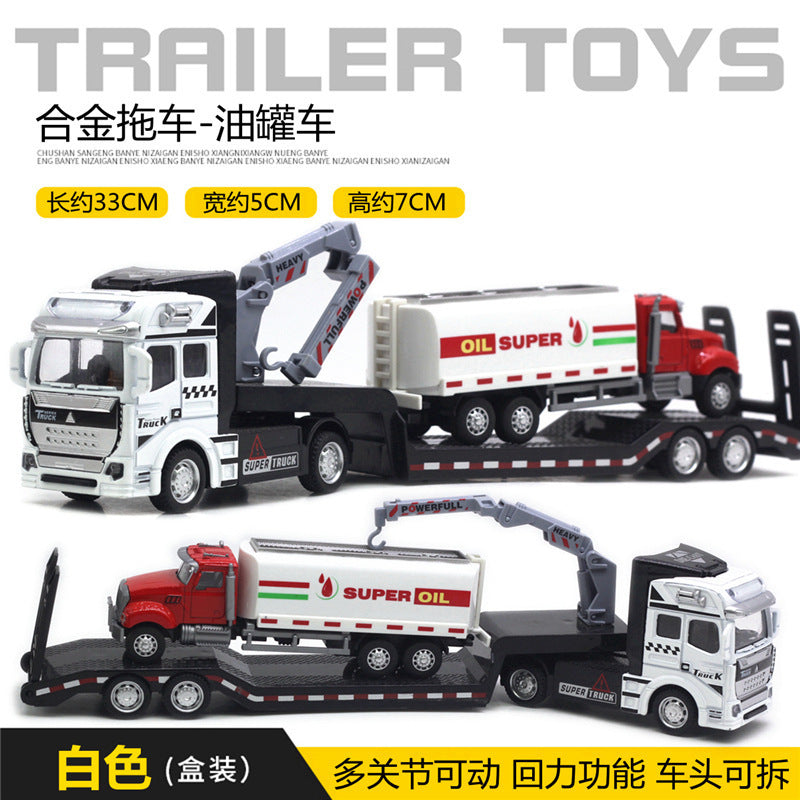 Alloy Pull Back Toy Cars Set - Fire Truck, Tank & Excavator for Kids