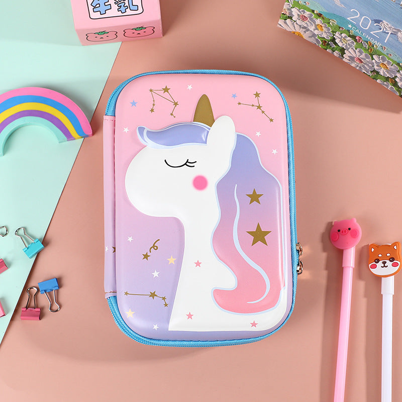 Student Cartoon Stationery Box Large Capacity Storage Box 3D Stationery Bag Cute Pencil Box Creative Pencil Bag