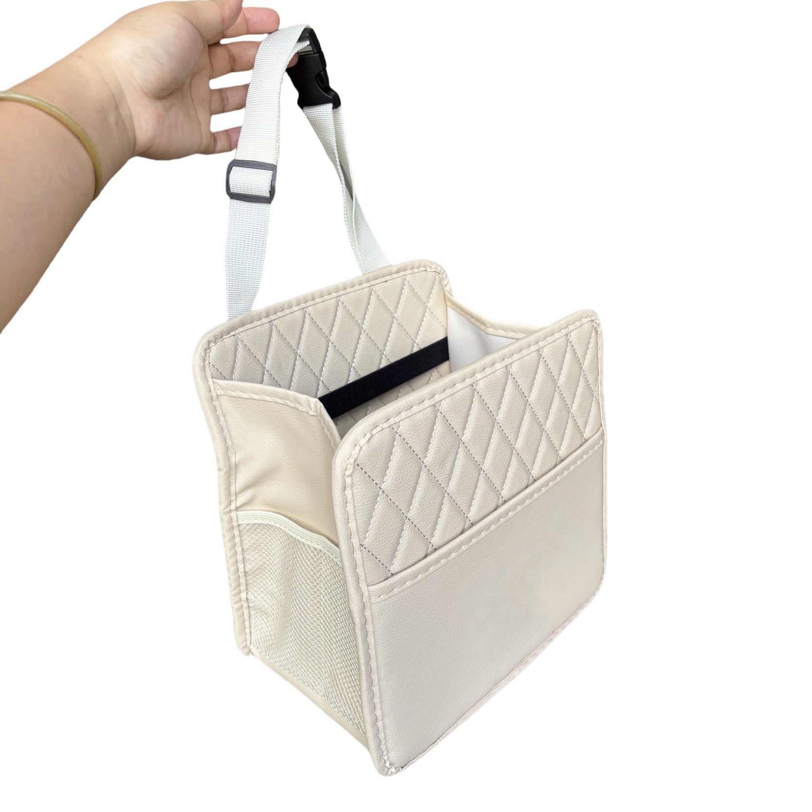 Suede Car Seat Back Storage Bag - Multi-Compartment Cup & Item Organizer