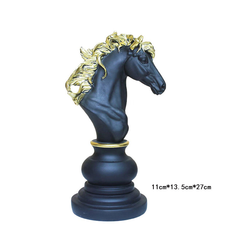 Creative home decoration chess resin decoration window home decoration black white chess ornaments