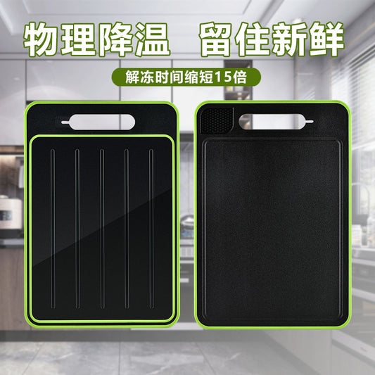Stainless Steel Multifunctional Cutting Board with Knife Sharpener, Garlic Grinder, Meat Cutting Board, Aluminum Alloy Double-Sided Thawing Cutting Board