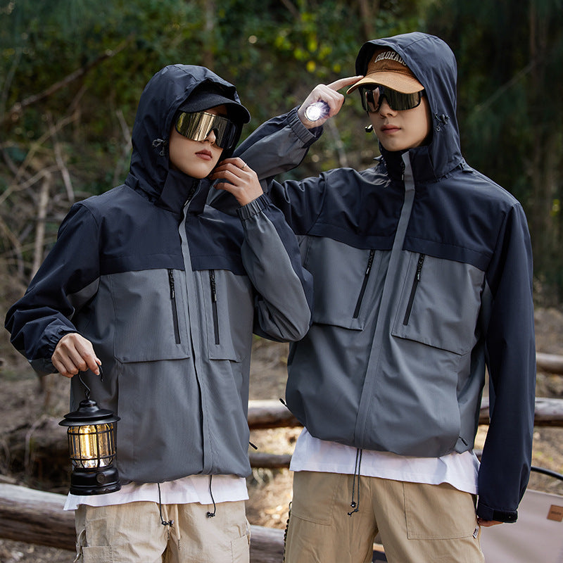 2024 New Windproof and Waterproof Mountaineering Suit for Couple Travel Sports Workwear Jacket Coat Breathable Thin Jacket for Men and Women