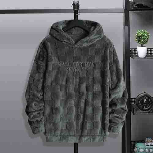 Amazon AliExpress Explosions Loose Hooded Sweatshirt Men's Winter Arctic Fleece Casual plus size Sweatshirt Home Jacket