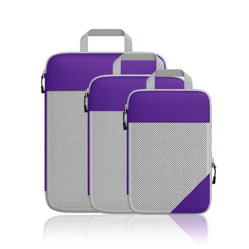 Travel Cosmetics Bag Compressible Foldableable Cosmetics Bag Storage Set Mesh Visible Suitcase Trolley Case Organizer Bag