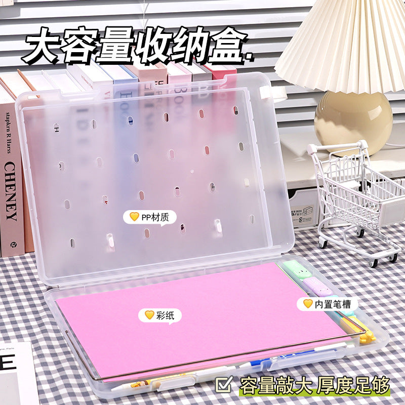 A4 folder paper material storage box student board clip writing pad multifunctional office file storage box