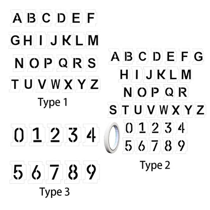 Decoration DIY Plastic Mailbox Address 26 Letters 0-9 Numbers Reusable Stencil Kit