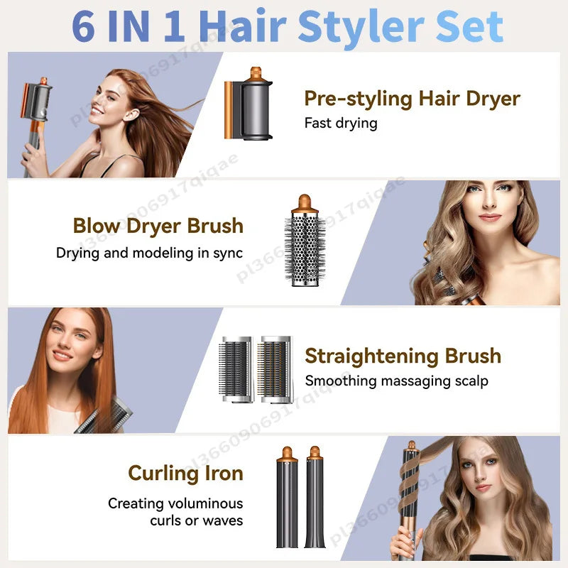 6-in-1 High-Speed Hair Styler & Dryer Brush – 110,000 RPM Negative Ionic Blow Dryer
