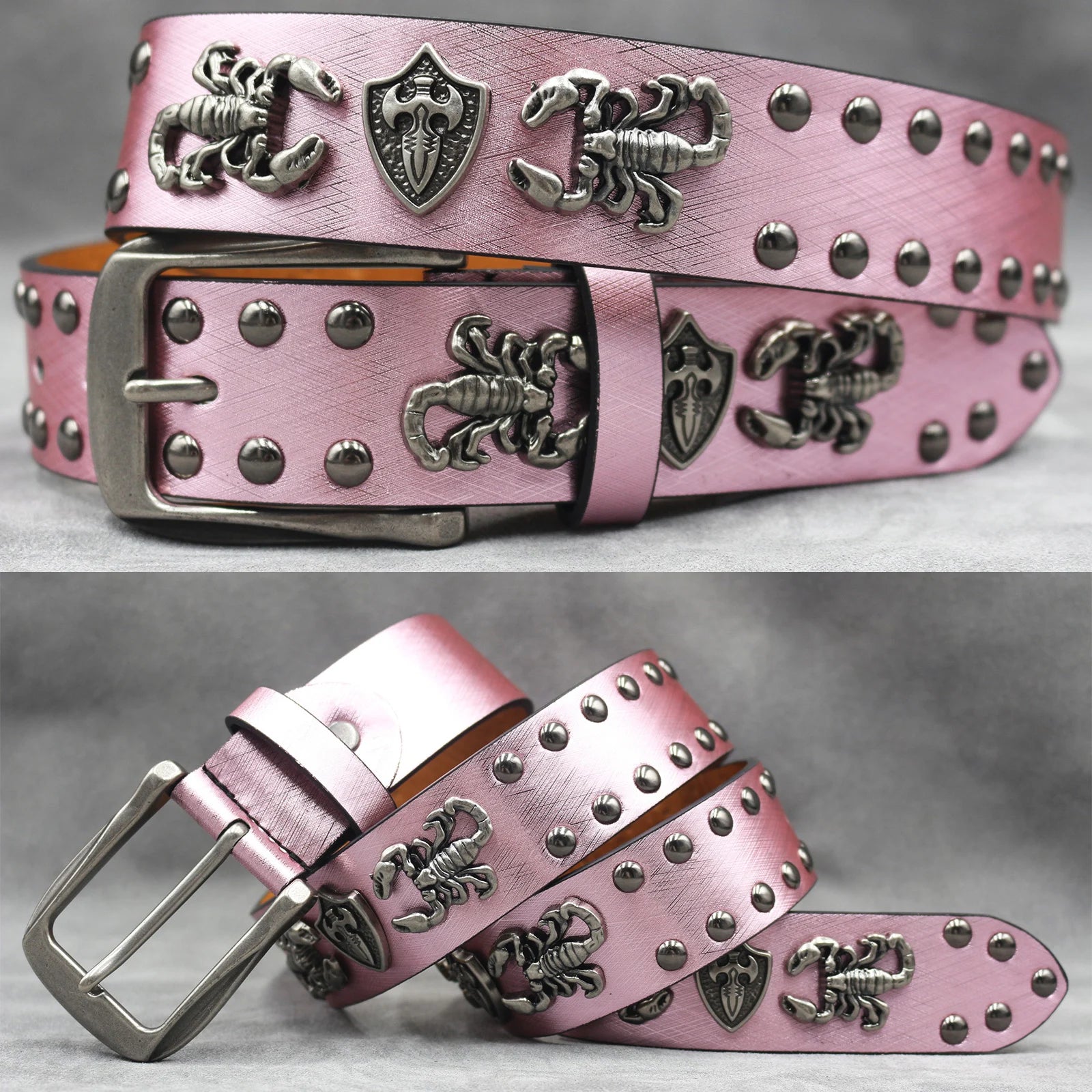 Rivet PU  Leather men's belt Fashion alloy belts Buckle luxury brand jeans belts for men business belt female belt