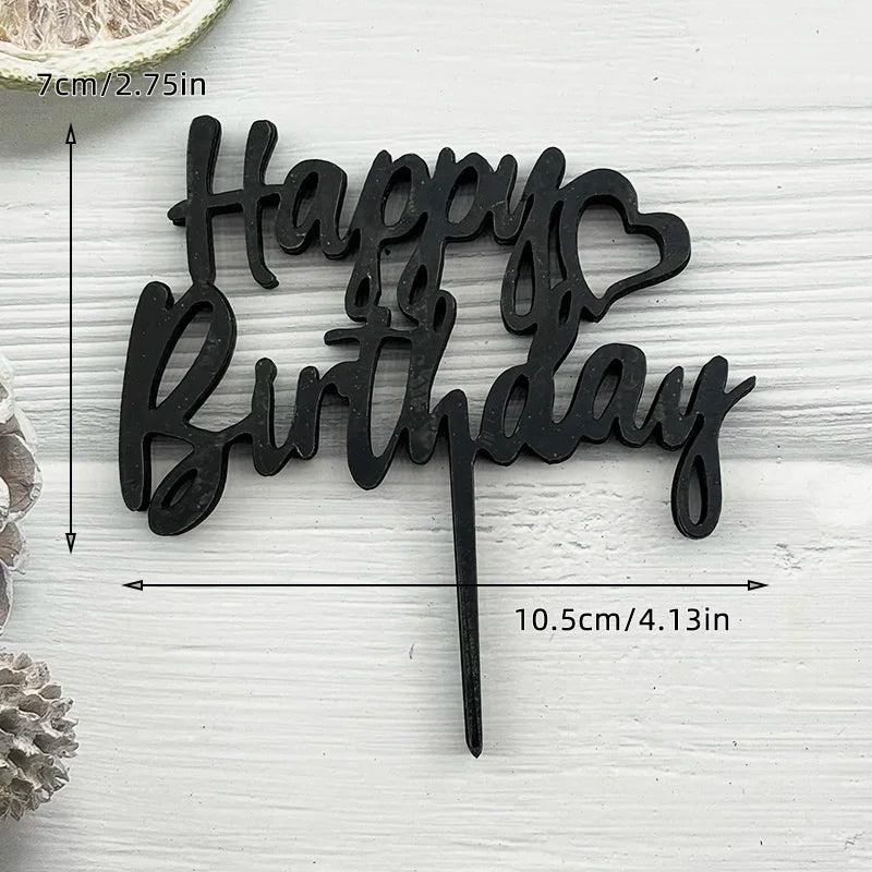 10Pcs Universal Acrylic Cake Topper Ornaments Fashionable Multicolor Decor for Men Women Birthday Baby Shower Party Supplies