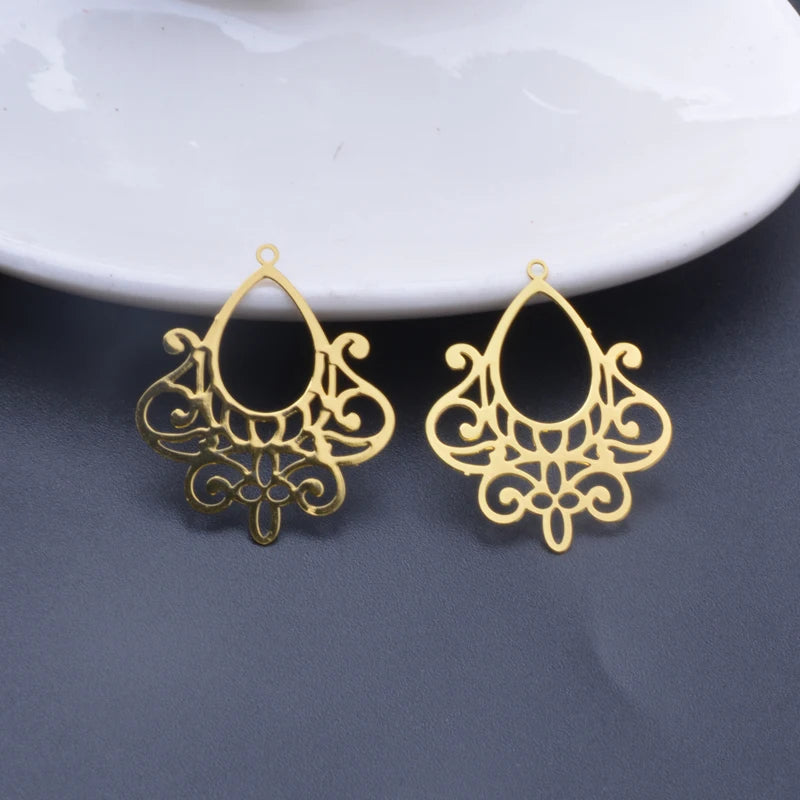 30pcs AB8445 Filigree Charms Thin Earring Pendant