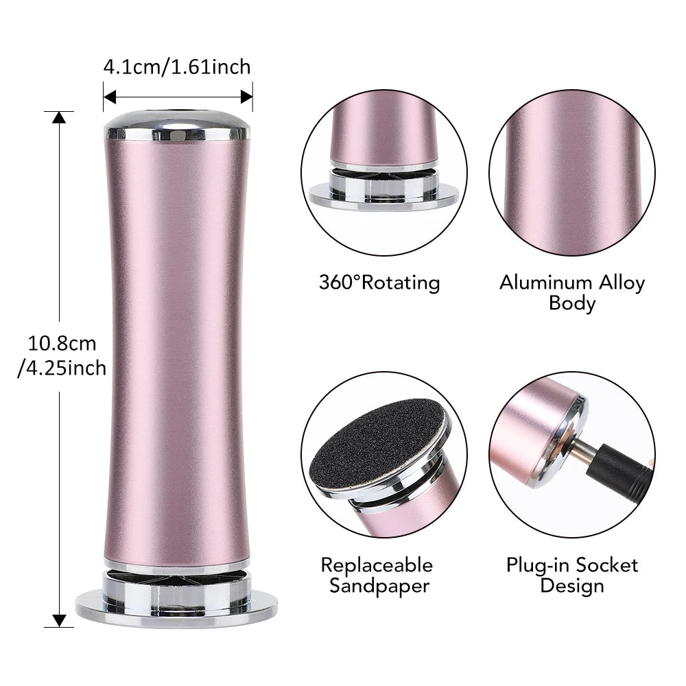 Professional Electric Foot Callus Remover – Pedicure Tool for Dead Skin & Heels, 60 Discs