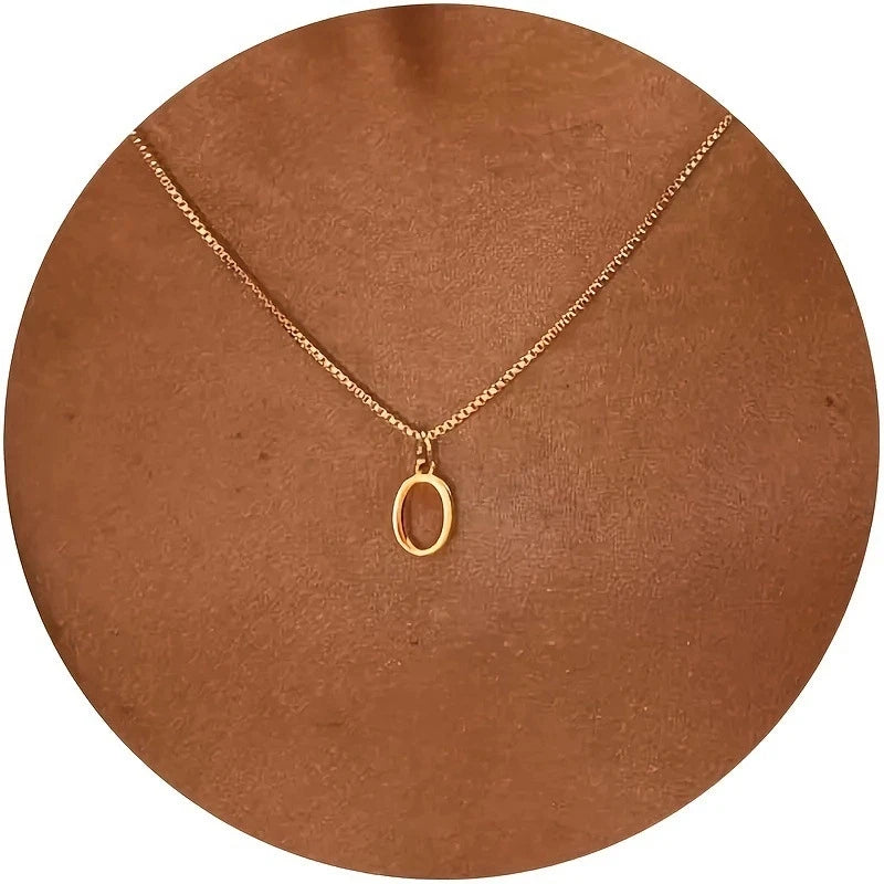 A-Z Initial Necklace 18K Gold Plated Necklace Cute Letter Stainless Steel Necklace for Women Color-preserving letter necklace
