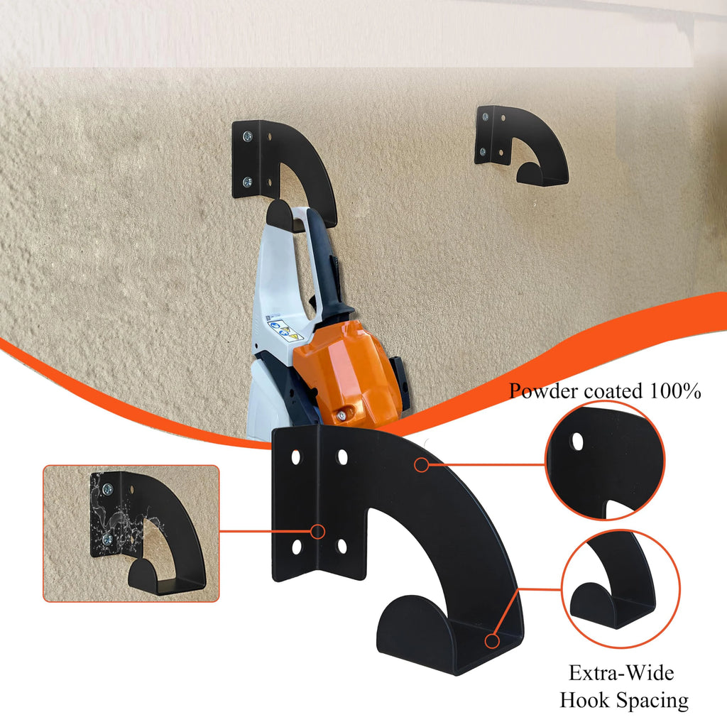 1/2 Tool Racks, Chainsaw Wall-Mounted Hanger, Heavy-Duty Chainsaw Hanger, Wall-Mounted Organizer, Metal Rack Tool Storage, for Workshop, Garage, Garden Use