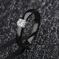 Classic Promise Ring for Women Ceramic Wedding Band 3mm Thin Minimalist Colorful Engagement Rings in Pink Green White Black