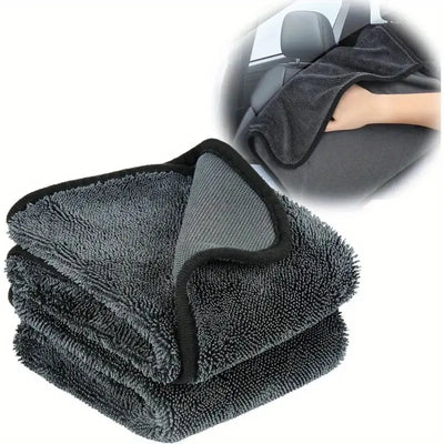 1pc Ultra-Absorbent Microfiber Cleaning Cloth - Soft, Durable & Quick-Dry Towel for Cars, Home, and Bathroom Use