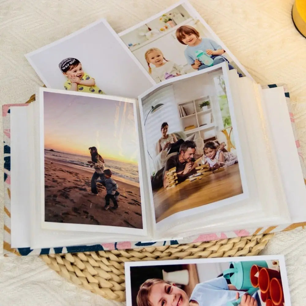 New 100 Pockets Photo Album 4x6 Photos Small Scrapbook Album Linen Cover Slip-in Picture Albums DIY Writable Photo Storage