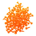 100 Pcs/Pack Professional Golf Tees 25mm 0.98'  Castle Orange Golfer Accessory Plastic golf tees perfect for Teeing the ball