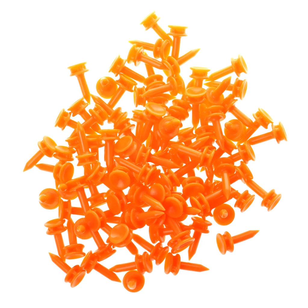 100 Pcs/Pack Professional Golf Tees 25mm 0.98'  Castle Orange Golfer Accessory Plastic golf tees perfect for Teeing the ball