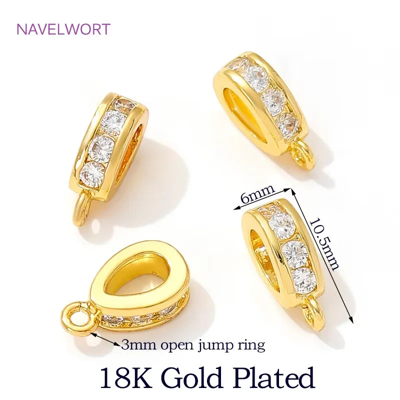 18K Gold Plated Hinged Necklace Enhancer,For Jewelry Making Supplies Pendant Bail Clasps Connector Fastener DIY Accessories