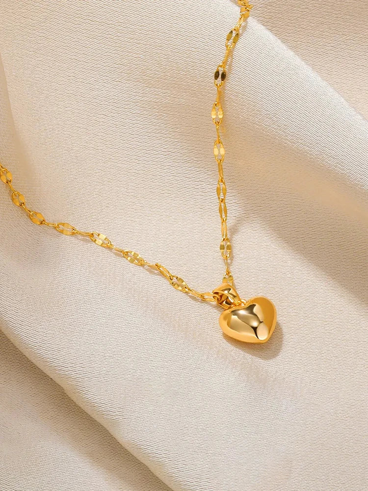 Stainless steel gold beloved charm pendant necklace for women New trend girls clavicle chain jewelry holiday gift