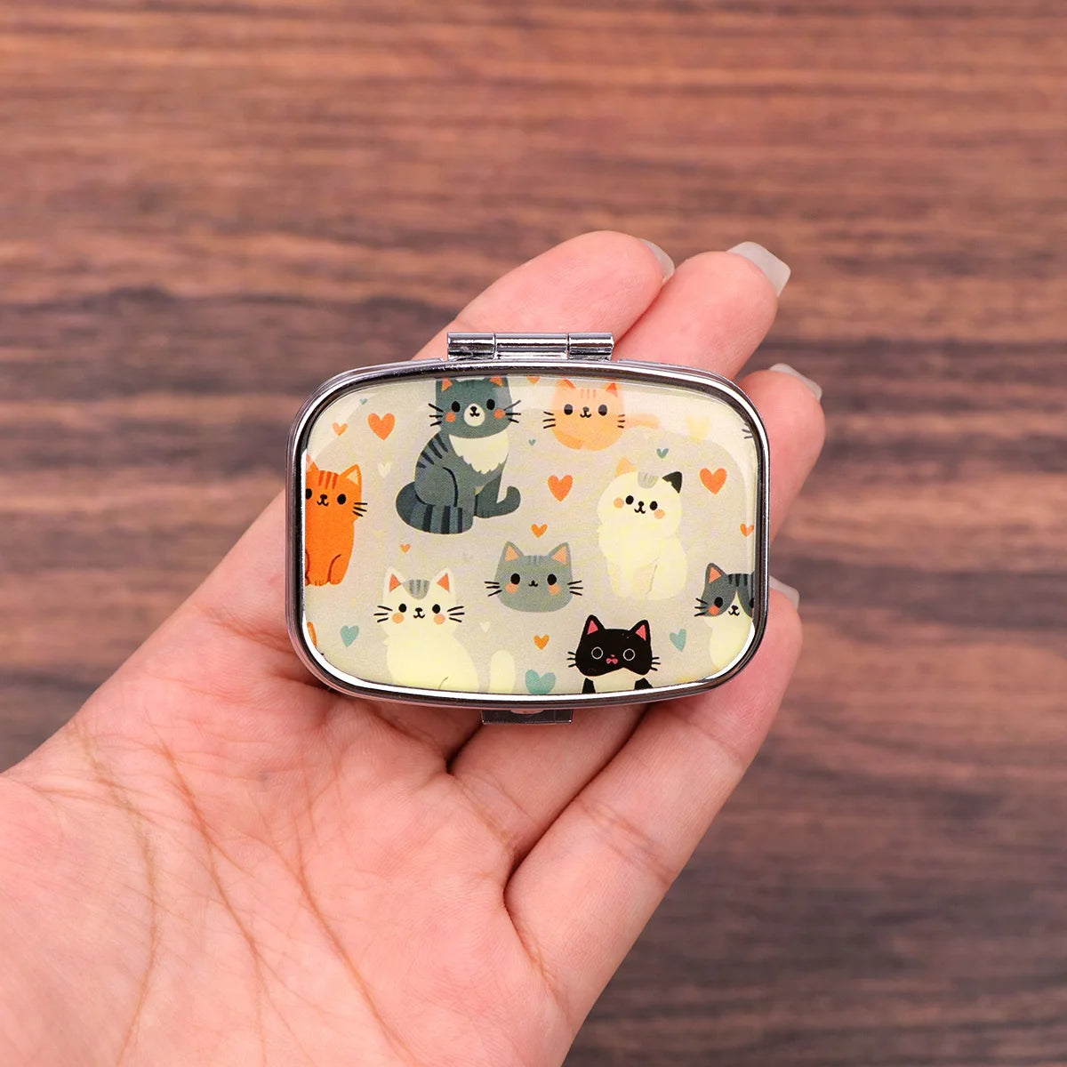 Black Cat Pill Boxes Cartoon Animal Sealed Subpackage Case Portable Travel Jewelry Box Mini Organizer Storage Medicine Case