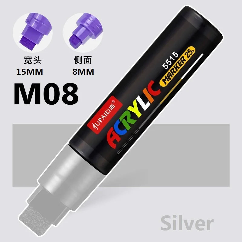 15 Colors Larger Capacity Acrylic Marker Pens,Ultra Wide Head 15MM/8MM Graffiti,Painting,Drawing,advertising posters Art Supplie