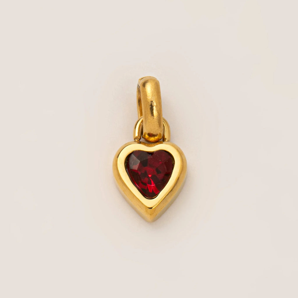 Birthstone Charm Heart Pendant For Women Gold Color Stainless Steel Charm Necklace Bracelet DIY Making Accessories Dropshipping