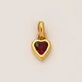 Birthstone Charm Heart Pendant For Women Gold Color Stainless Steel Charm Necklace Bracelet DIY Making Accessories Dropshipping