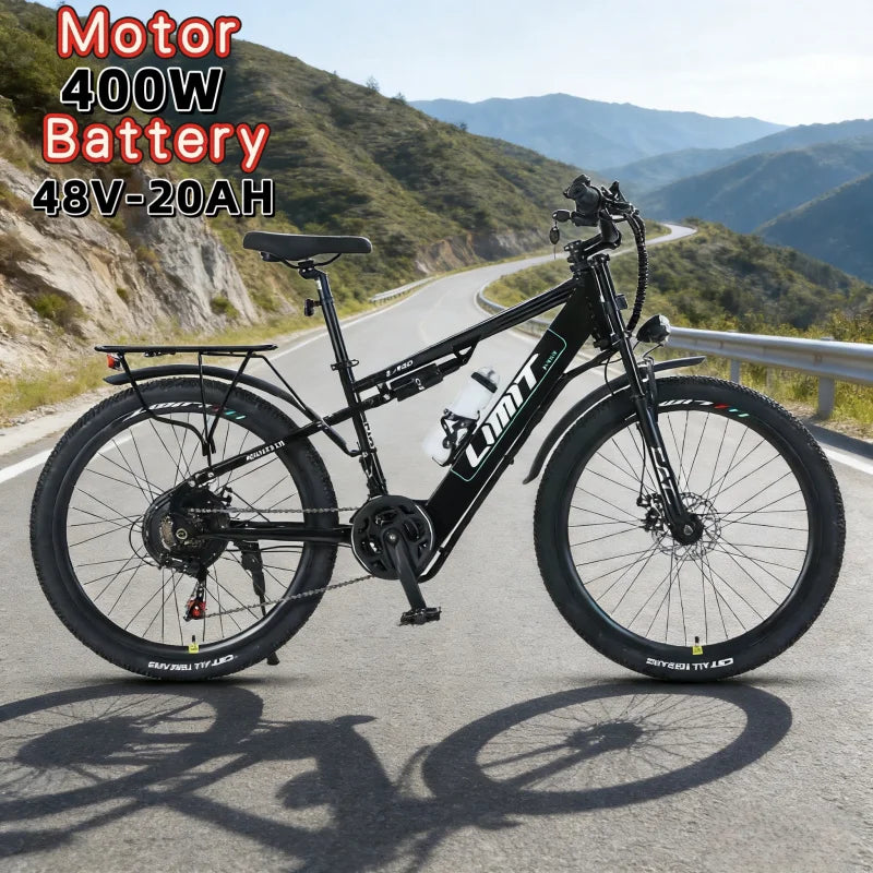 26inch city road leisure E-Bike, 400W brushless motor adult electric bicycle,48V20AH battery electric moped lightweight bicycle