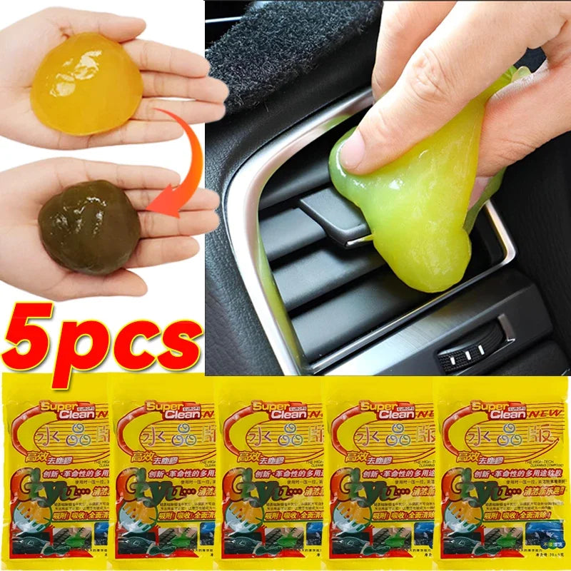 Car Cleaning Gel Reusable Sticky Putty for Air Vent & Dashboard Dust Removal Cleaning Gel  Interior Detail Keyboard Electronics