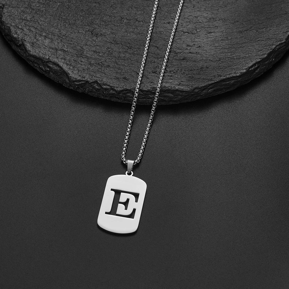 Delicate Initial Name Letters Charm Pendant Necklace For Men Alphabet A-Z Stainless Steel Jewelry Women 2024 Collar Hombre