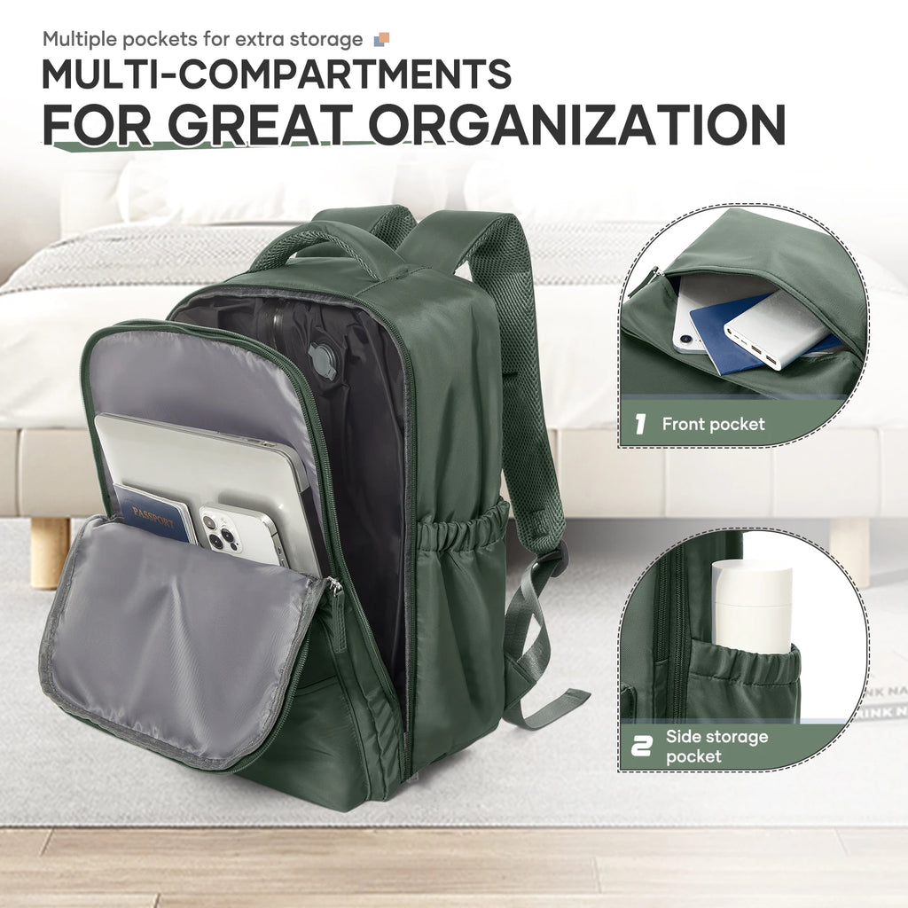 Ryanair 40x30x20 Travel Backpack Vacuum Compression Backpack with Pump,  Wizzair Cabin Bag 15.6" Laptop Travel Bag，Storage Bag