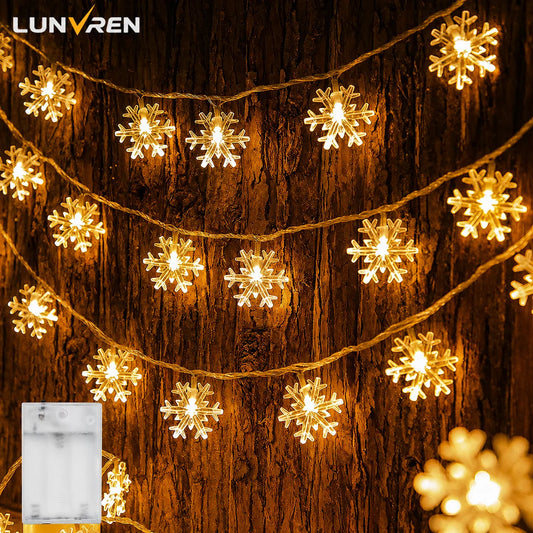 Valentine's Day Snowflake LED String Lights Easter LED Fairy Light Wedding Party Garland Holiday Decoration Lighting Strips