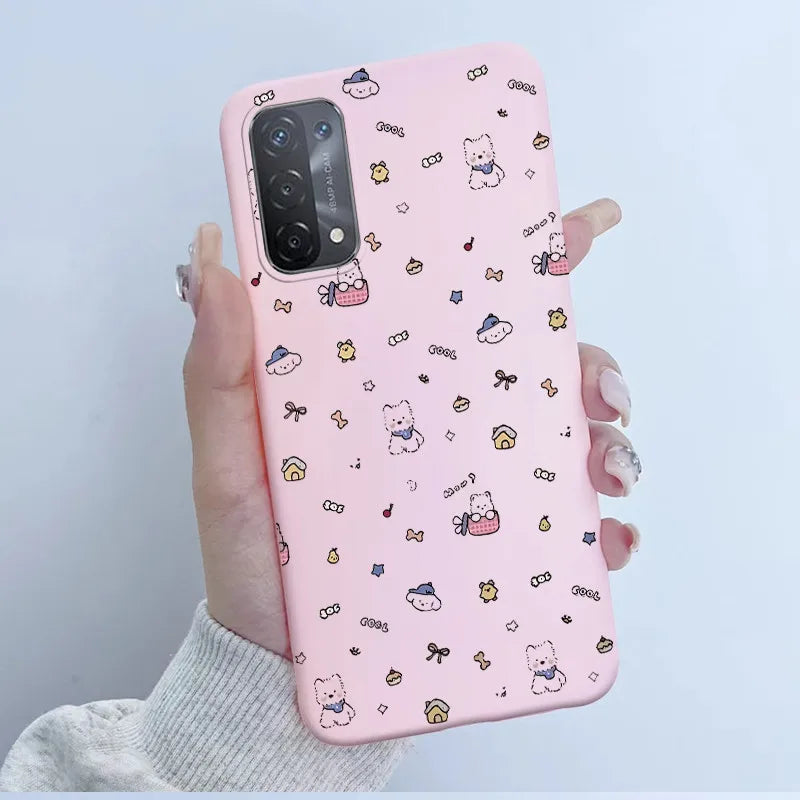 For Oppo A54 5G A74 5G A93 5G Case Soft TPU Silicone Cover Cute Astronaut Panda Phone Case CPH2195 CPH2197 CPH2263 Coque Funda