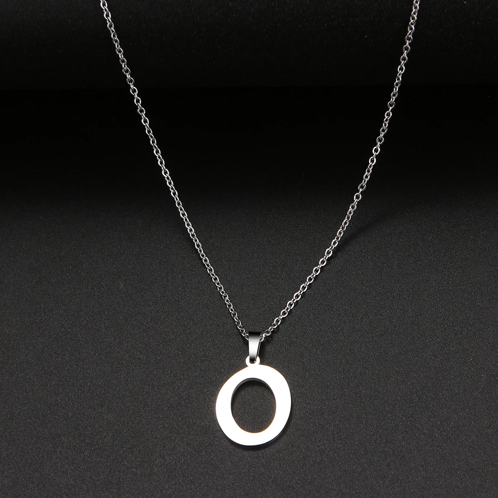 316L Stainless Steel Necklace A To Z 26 Letters Initial Minimalist Necklaces For Women Big Alphabet Pendant Gifts Jewelry gift
