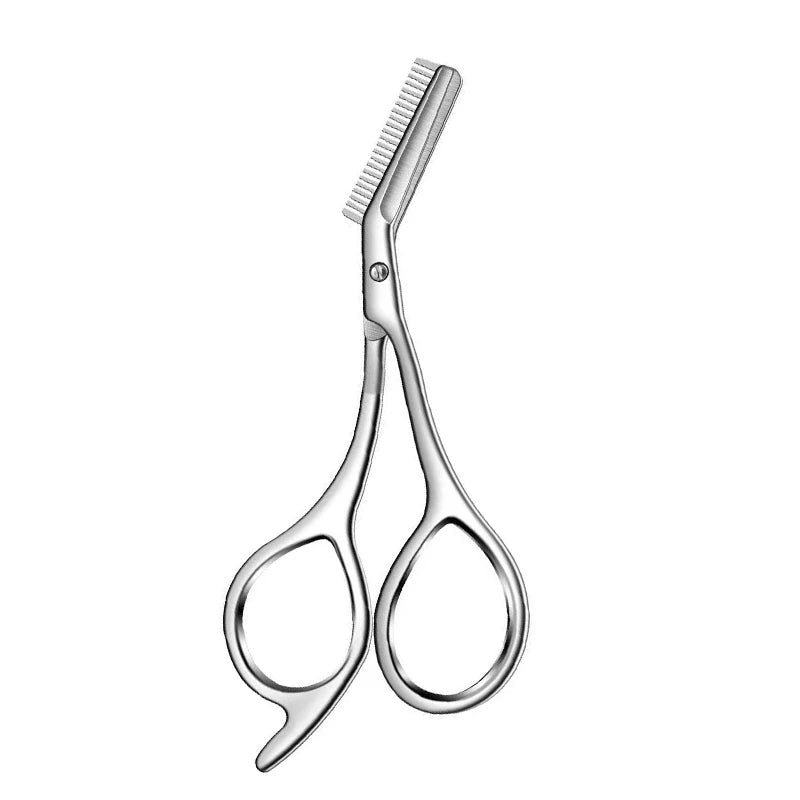 Stainless Steel Eyebrow Trimming Scissors with Comb, Facial Hair Grooming Tool for Men and Women Perfect Face Care Tool