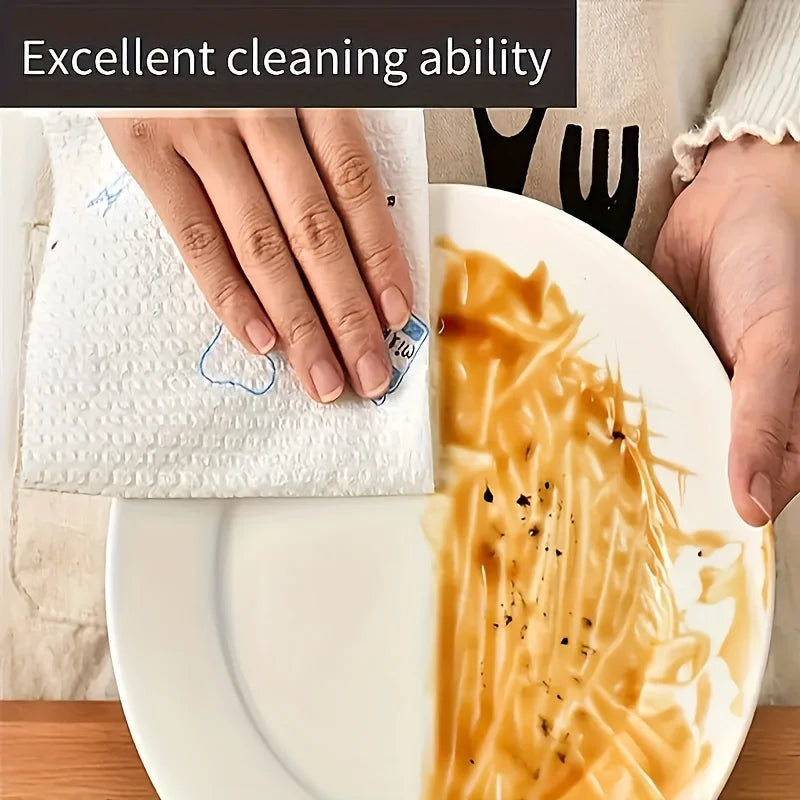 1 Roll (400 Sheets), Lazy Cloth, Disposable Kitchen Tissue, Washable Dry and Wet Dual-Use Towel, Dishcloth, Non Stick Oil Cloth