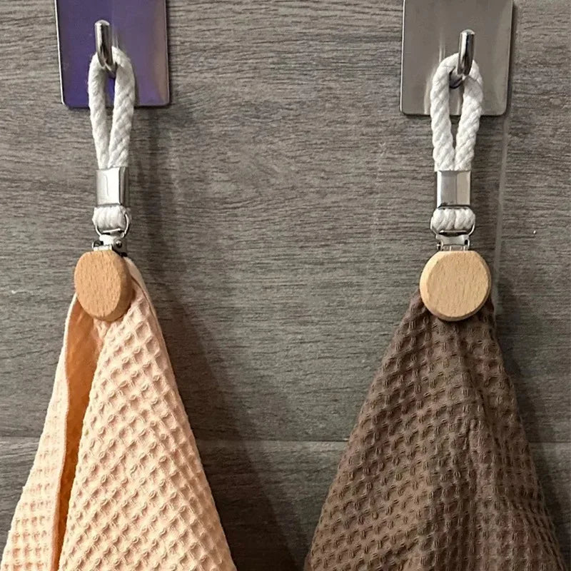 1-6 PCS Towel Clip Woven Rope Hanging Clip No-Drill Portable Multifunctional Metal Storage Clip Household Bathroom Towel Clip