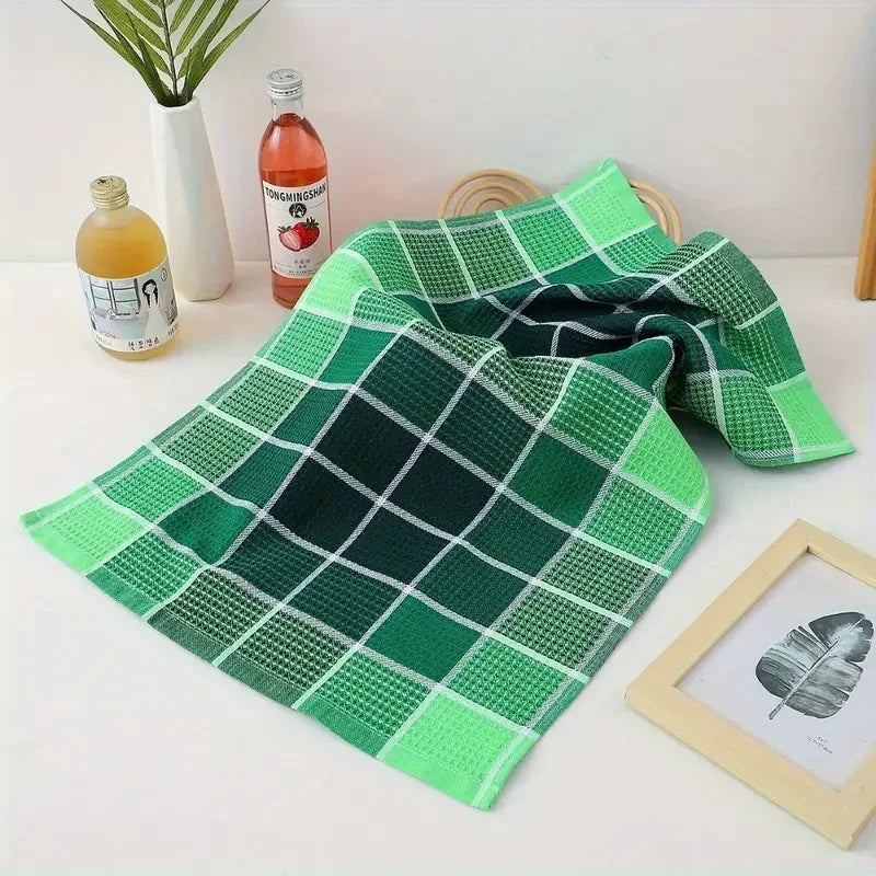Set of 6, 38Cm*65Cm, Soft and Absorbent Kitchen Towels with Colorful Plaid Pattern, Dishcloths Suitable for Drying Dishes and Household Use, Machine Washable, Stylish Dish Towels, Modern Design, High-Quality Weaving, Multi-Fu
