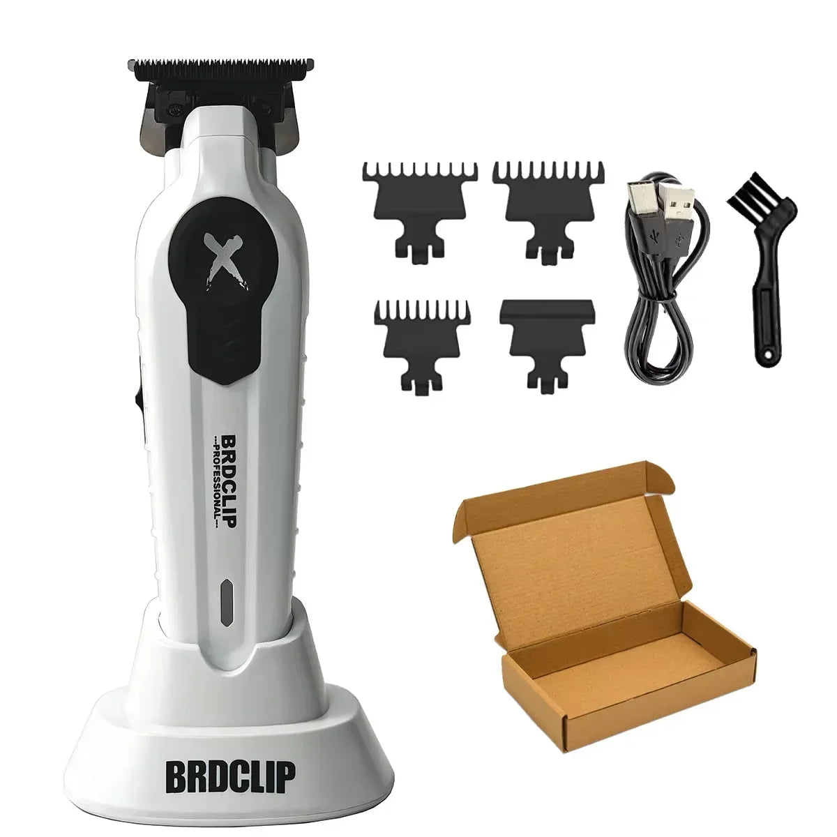 BRDCLIP FA1T Professional Hair Trimmer – Gradient Fade Clipper with Charger Stand