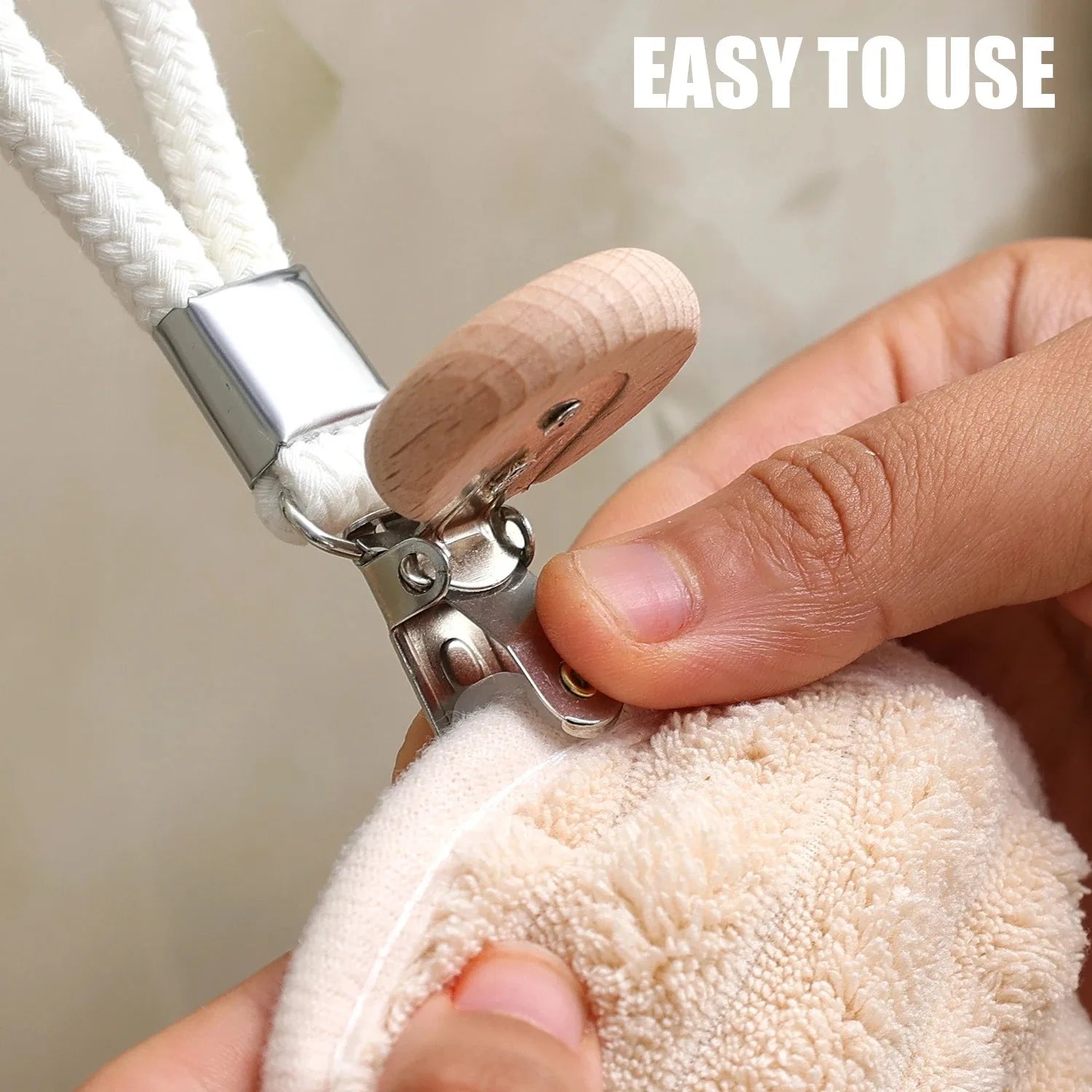 1-6 PCS Towel Clip Woven Rope Hanging Clip No-Drill Portable Multifunctional Metal Storage Clip Household Bathroom Towel Clip