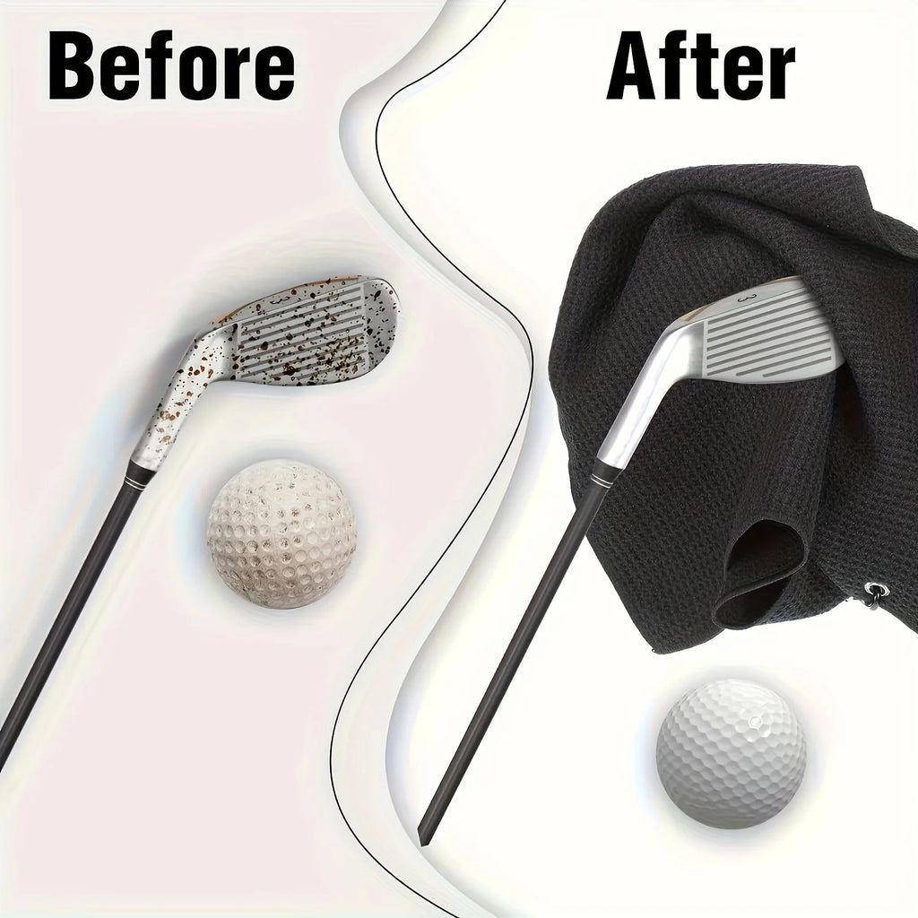 3 Pack Golf Towels, 30cm*30cm,11.81in*11.81in, Microfiber Waffle Pattern Golf Towel-Contains Golf Towels in Three Colors of Blac