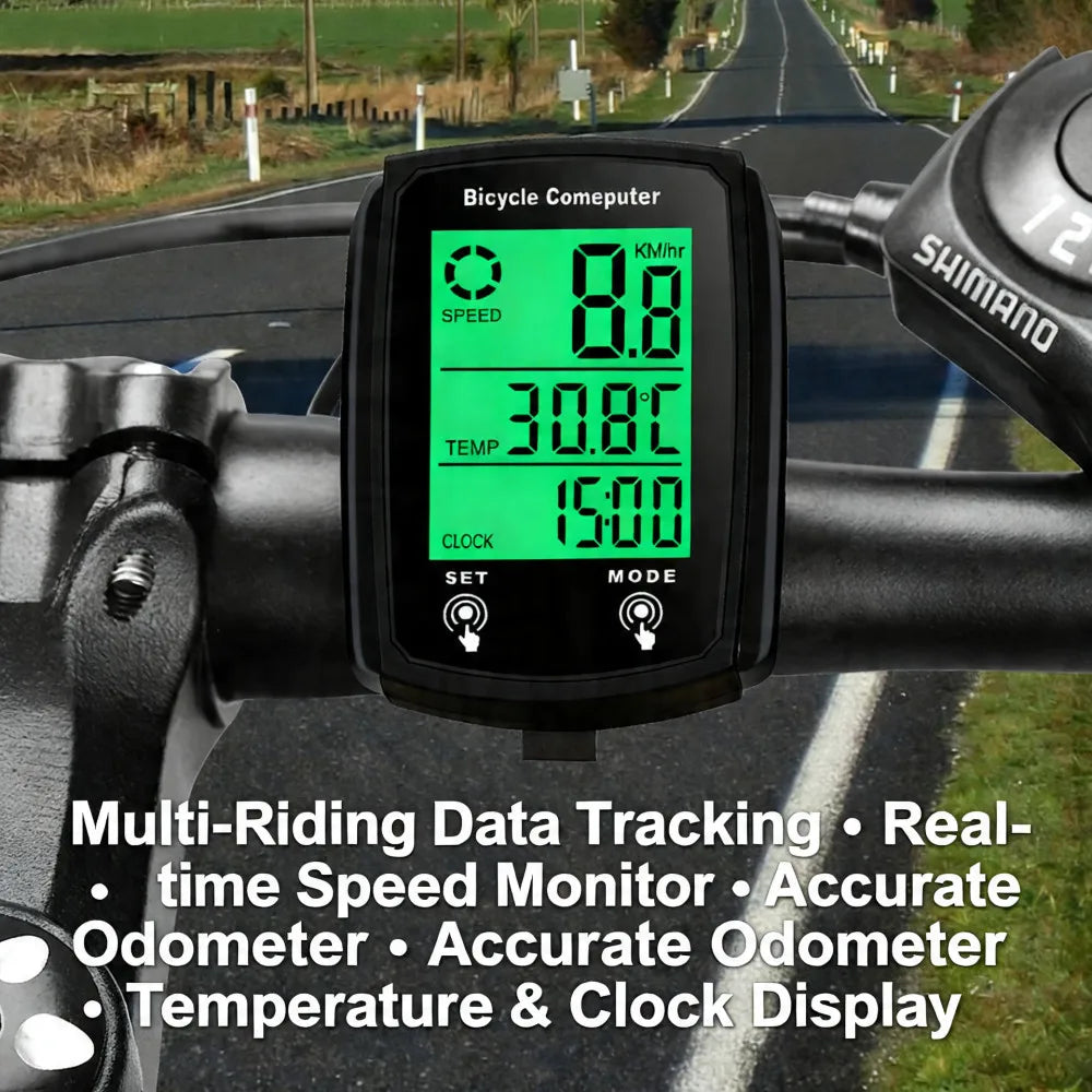 Bicycle Computer, Odometer, LCD Display, Cable Cycling Speedometer, Mountain Bike Speedometer, Bicycle Accessories