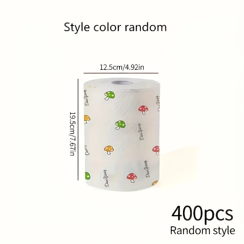 1 Roll (400 Sheets), Lazy Cloth, Disposable Kitchen Tissue, Washable Dry and Wet Dual-Use Towel, Dishcloth, Non Stick Oil Cloth
