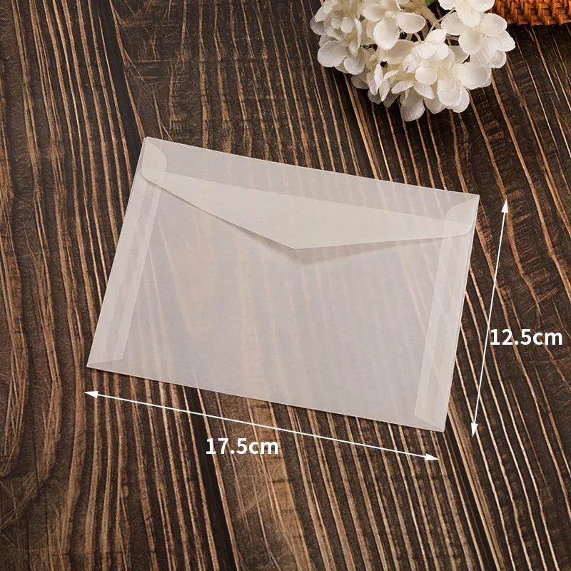 50pcs of Blank Semi-Transparent Self-Sealing Envelopes,Suitable for Invitations,Postcards,And Business Letters -Elegant European